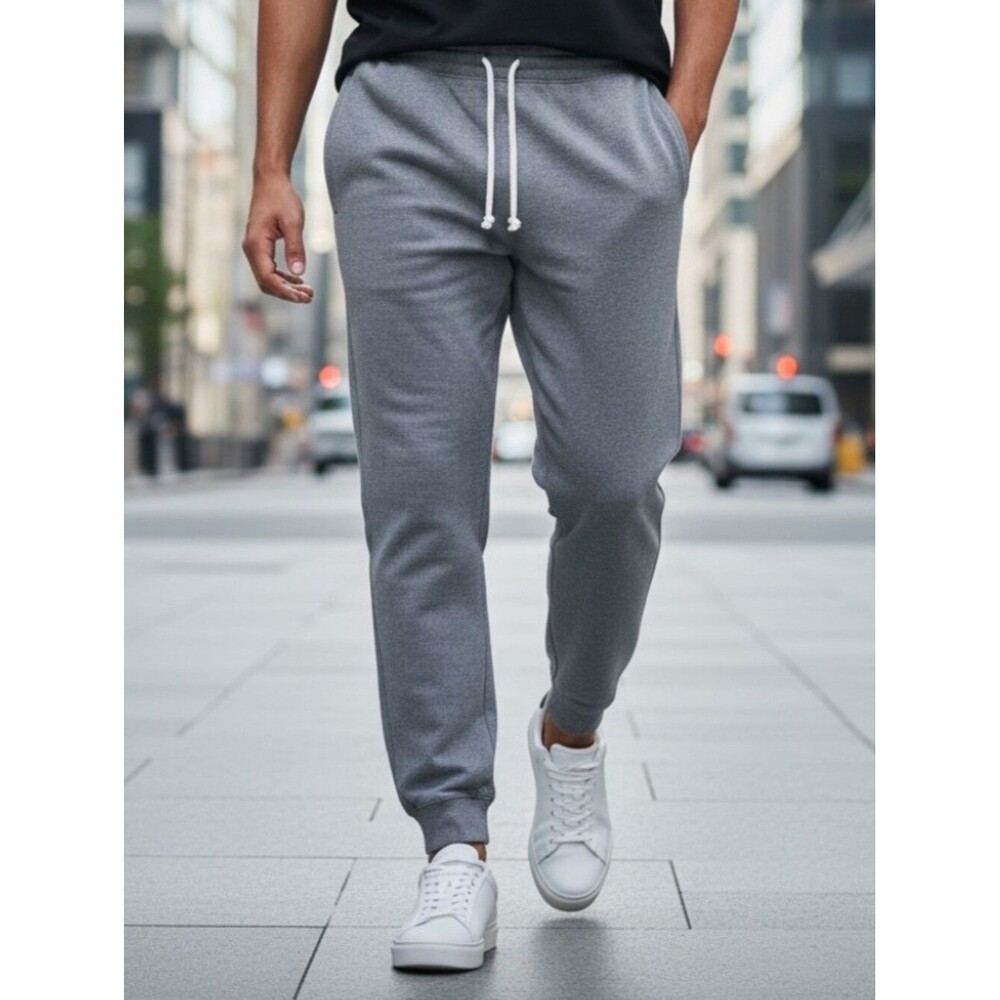 The North Face - Gray Men's Fleece Jogger Pants Drawstrings Pockets - Medium